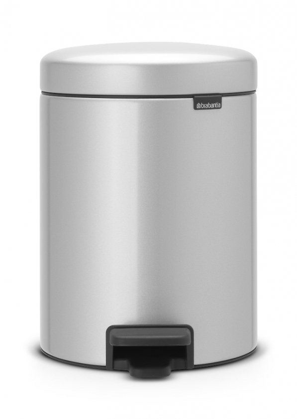 BRABANTIA Newicon 5 l szary - kosz łazienkowy ze stali nierdzewnej z pedałem