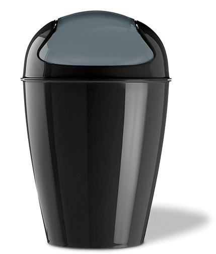 KOZIOL Del S 5 l czarny - kosz na śmieci do łazienki plastikowy