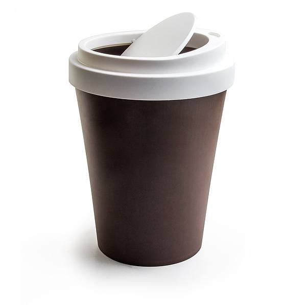 QUALY Mini Coffee 3,7 l brązowy - Kosz na śmieci plastikowy 