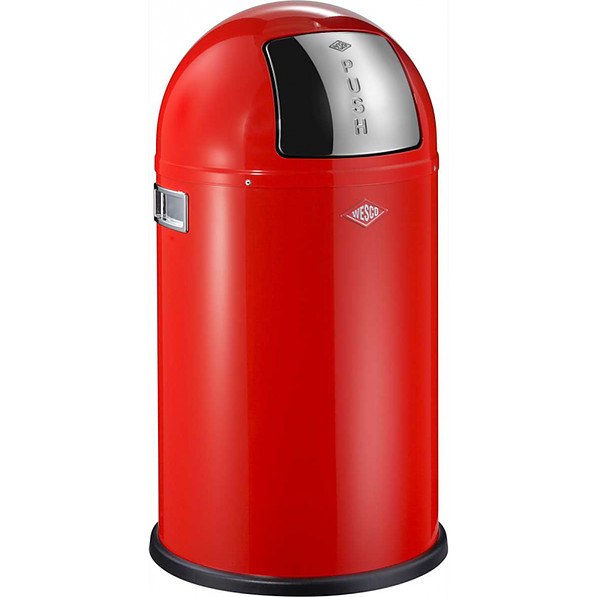 WESCO Pushboy 50 l czerwony - kosz na śmieci stalowy