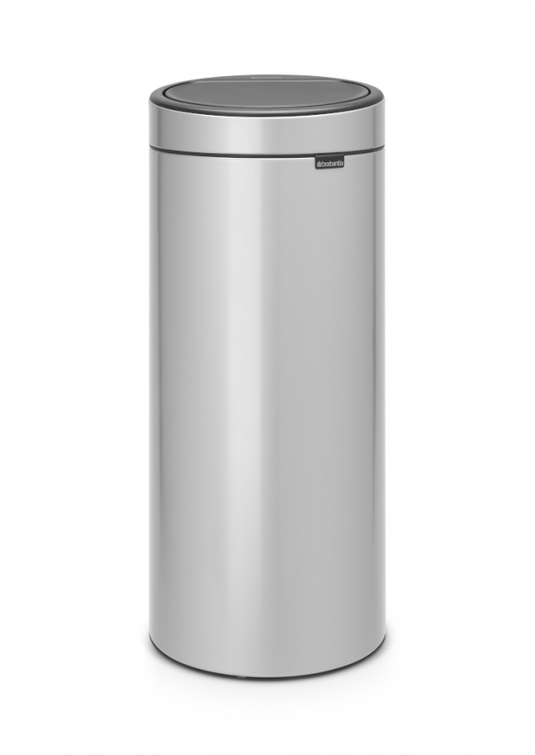BRABANTIA Touch Bin 30 l szary - kosz na śmieci ze stali nierdzewnej