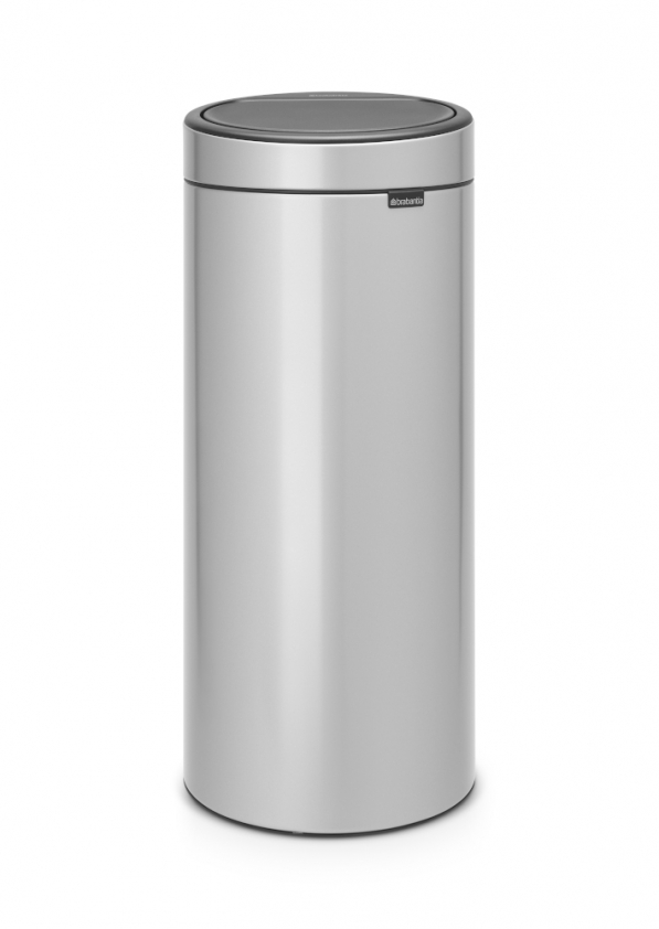 BRABANTIA Touch Bin 30 l szary - kosz na śmieci ze stali nierdzewnej