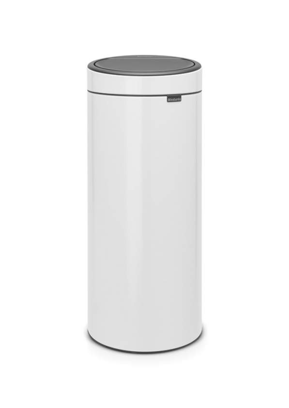 BRABANTIA Touch Bin 30 l biały - kosz na śmieci ze stali nierdzewnej