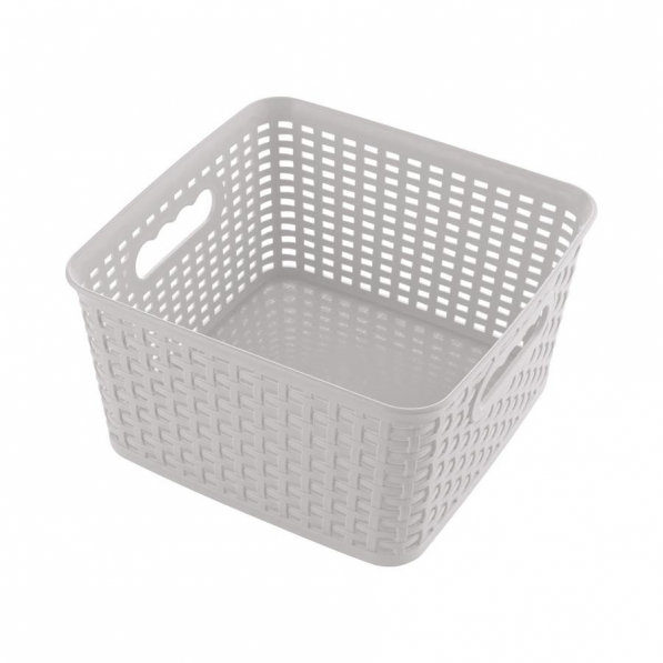 Koszyk do przechowywania plastikowy CAPRI RATTAN CLASSIC SQUARE BIAŁY 4,5 l