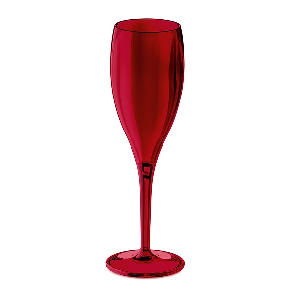 KOZIOL Cheers 4 szt. 100 ml czerwone - kieliszki do szampana plastikowe