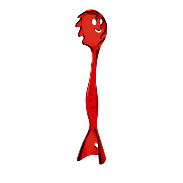 KOZIOL Gina Red 29,3 cm - łyżka do makaronu plastikowa