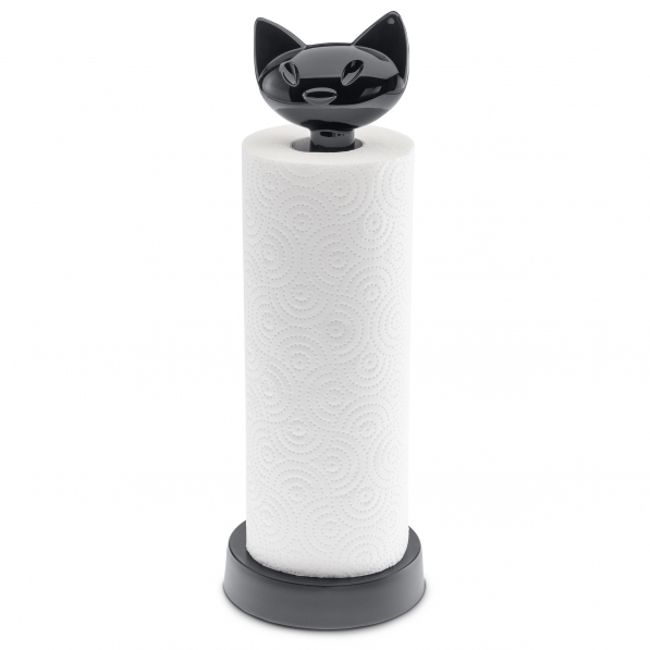 KOZIOL Miaou czarny - stojak na ręczniki papierowe plastikowy