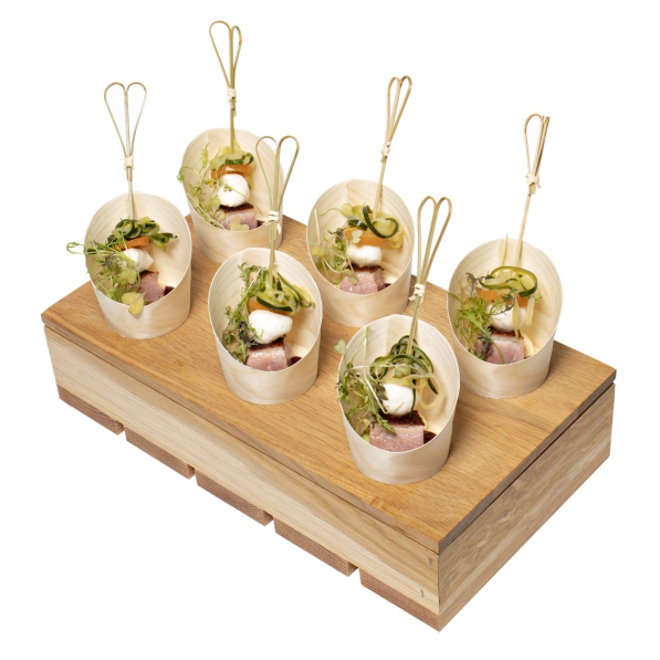 VERLO Fingerfood 5,5 cm 25 szt. - kubeczki degustacyjne bambusowe jednorazowe