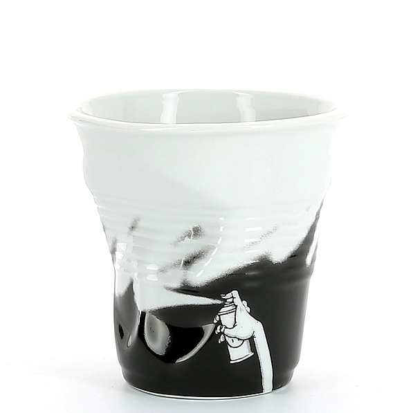 REVOL Froisses Monochrome 80 ml czarny – kubek do espresso porcelanowy