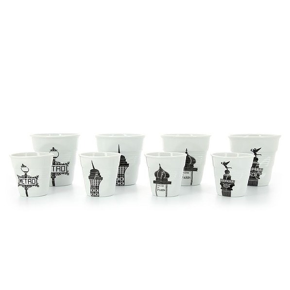 REVOL Froisses Wieża Eiffel"a 80 ml biały – kubek do espresso porcelanowy