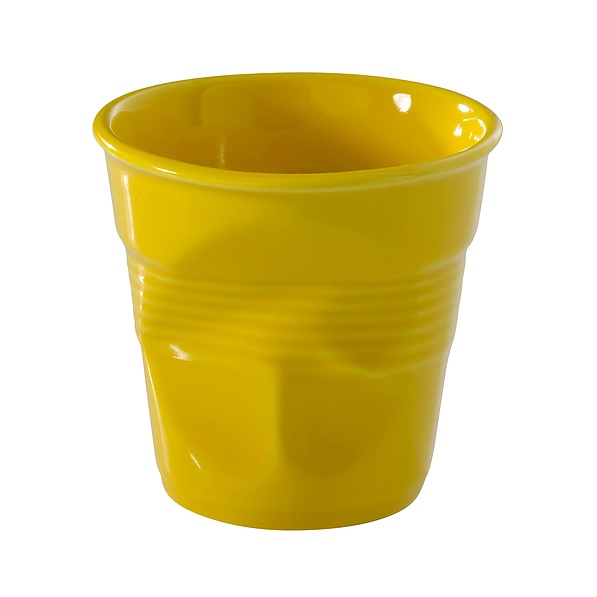 REVOL Froisses 80 ml żółty – kubek do espresso porcelanowy