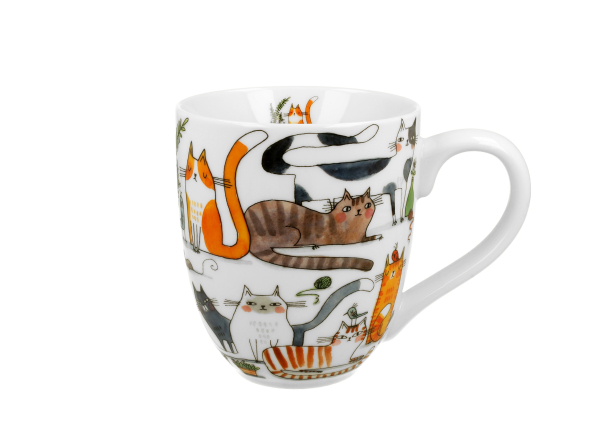 Kubek duży porcelanowy DUO ANIMALS KOCI ŚWIAT LENIWE KOTY 1000 ml