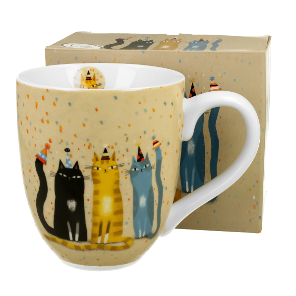 Kubek duży porcelanowy DUO ANIMALS KOCI ŚWIAT PARTY 1000 ml