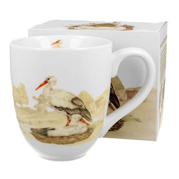 Kubek duży porcelanowy DUO ANIMALS PTASI ŚWIAT BOCIANY 1000 ml