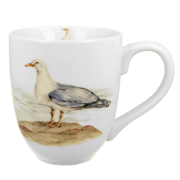 Kubek duży porcelanowy DUO ANIMALS PTASI ŚWIAT MEWA SREBRZYSTA 1000 ml