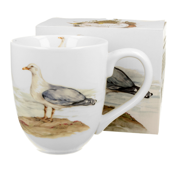 Kubek duży porcelanowy DUO ANIMALS PTASI ŚWIAT MEWA SREBRZYSTA 1000 ml