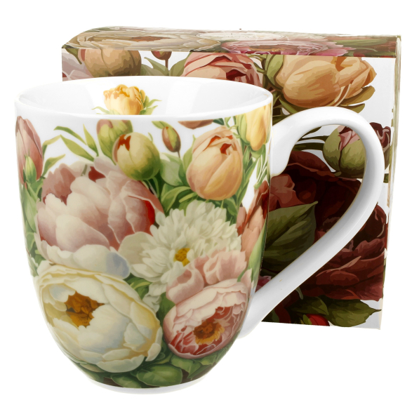 Kubek duży porcelanowy DUO FIVE O'CLOCK PIWONIE 1000 ml