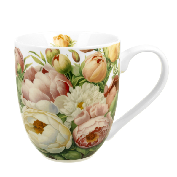 Kubek duży porcelanowy DUO FIVE O'CLOCK PIWONIE 1000 ml