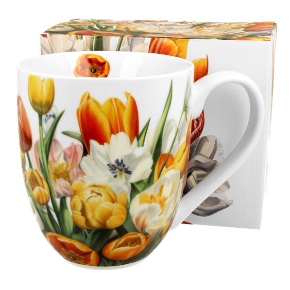 Kubek duży porcelanowy DUO FIVE O'CLOCK TULIPANY 1000 ml