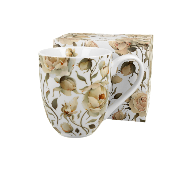 Kubek duży porcelanowy DUO THE SECRET GARDEN ENGLISH ROSES WHITE 1000 ml