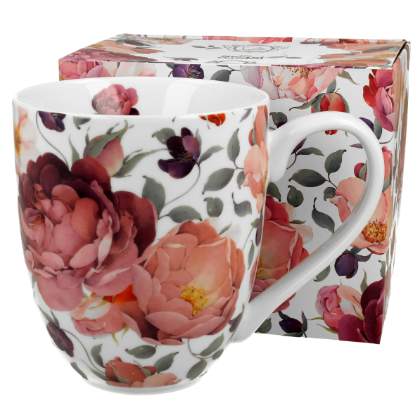 Kubek duży porcelanowy DUO THE SECRET GARDEN SPRING ROSES WHITE 1000 ml