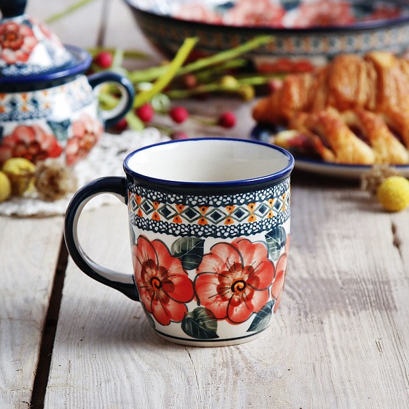 BOLESŁAWIEC GU-1105 DEK. 124 ART. 350 ml - kubek ceramiczny