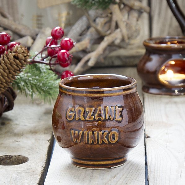 Kubek kamionkowy do grzanego wina KRYSTYNKA GRZANE WINKO 300 ml