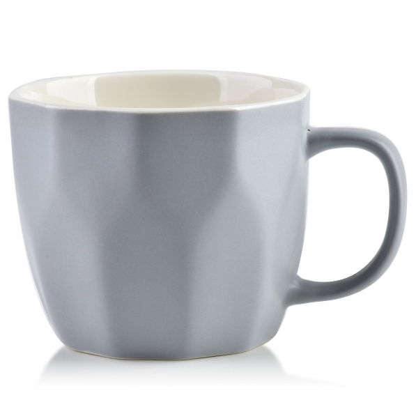 Kubek porcelanowy AFFEK DESIGN SALLY GEO SZARY 380 ml