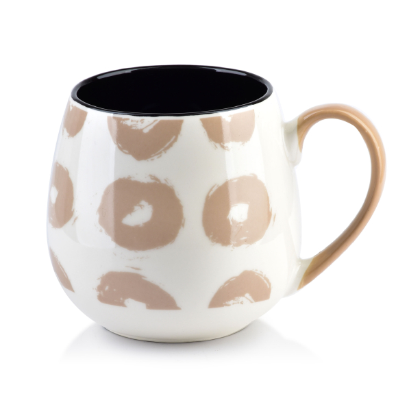 Kubek porcelanowy AFFEK DESIGN WILD GEO BIAŁY 400 ml