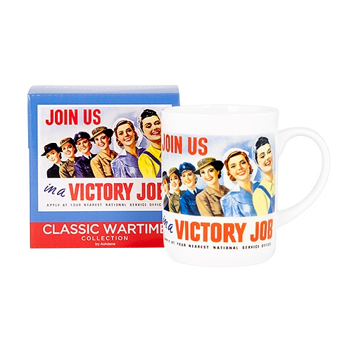 Kubek porcelanowy ASHDENE CLASSIC WARTIME - VICTORY GIRLS BIAŁY 370 ml