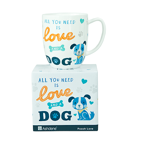 Kubek porcelanowy ASHDENE DOGS 2 BIAŁY 350 ml