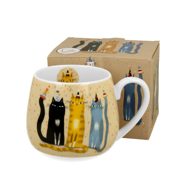 Kubek porcelanowy baryłka DUO ANIMALS KOCI ŚWIAT PARTY 430 ml