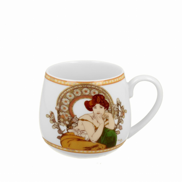 Kubek porcelanowy baryłka DUO ART GALLERY TOPAZ BY A. MUCHA 430 ml