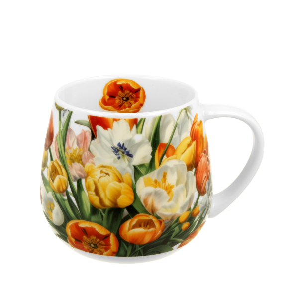 Kubek porcelanowy baryłka DUO FIVE O'CLOCK TULIPANY 430 ml