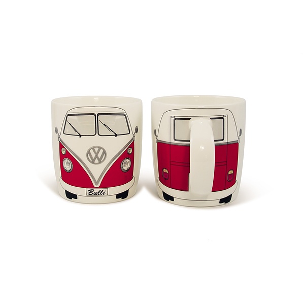 Kubek porcelanowy VOLKSWAGEN COLLECTION BY BRISA BUS RED BIAŁY 370 ml