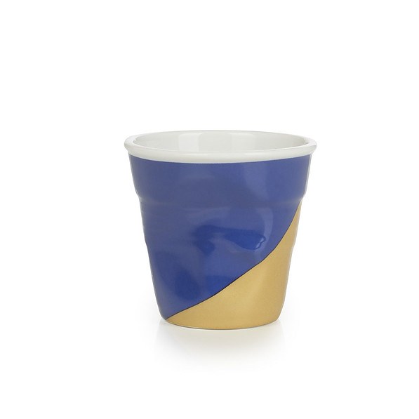 REVOL Froisses Wist Up 80 ml niebiesko-żółty - kubek porcelanowy do espresso