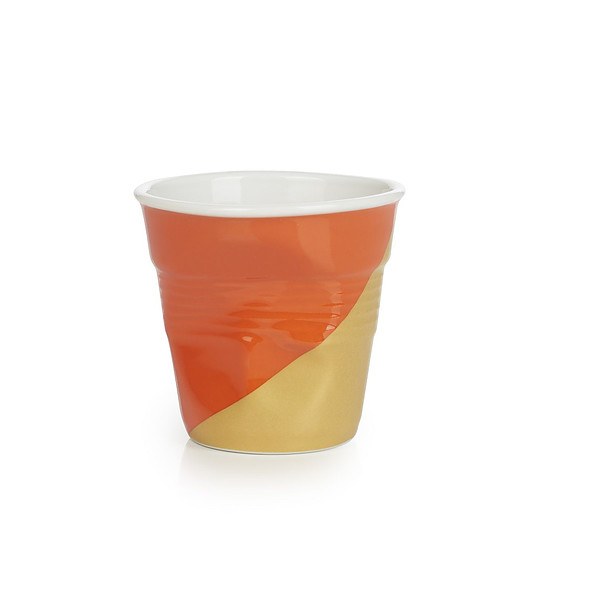 REVOL Froisses Wist Up 80 ml pomarańczowo-żółty - kubek porcelanowy do espresso
