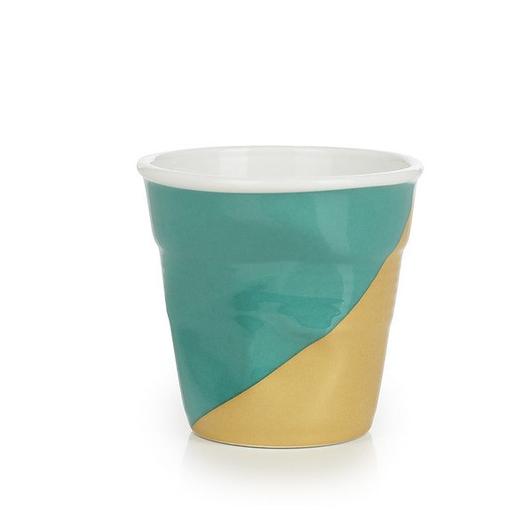 REVOL Froisses Wist Up 80 ml zielono-żółty - kubek porcelanowy do espresso