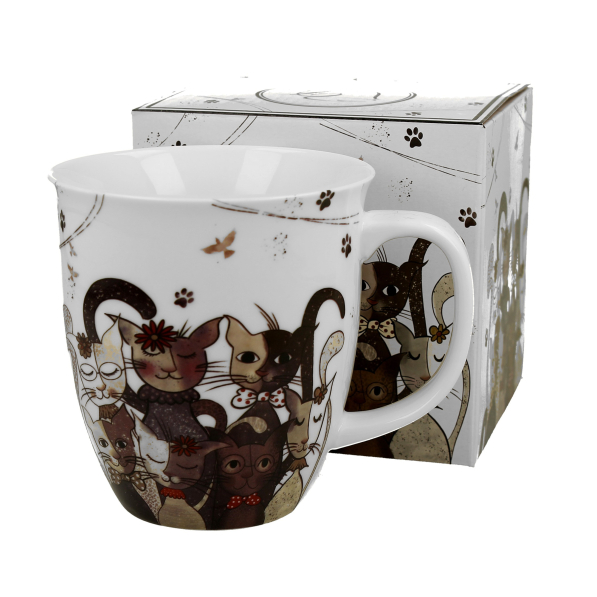 Kubek porcelanowy DUO ANIMALS CATS FAMILY 650 ml