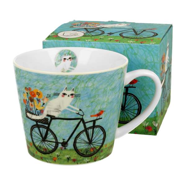 Kubek porcelanowy DUO ANIMALS KOCI ŚWIAT ROWER 610 ml