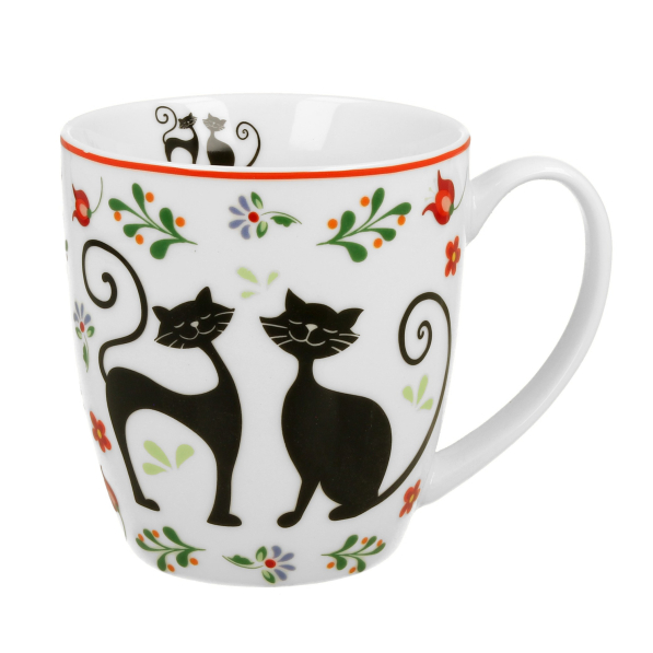 Kubek porcelanowy DUO ETNO KOTY 460 ml