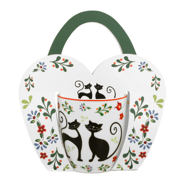 Kubek porcelanowy DUO ETNO KOTY 460 ml