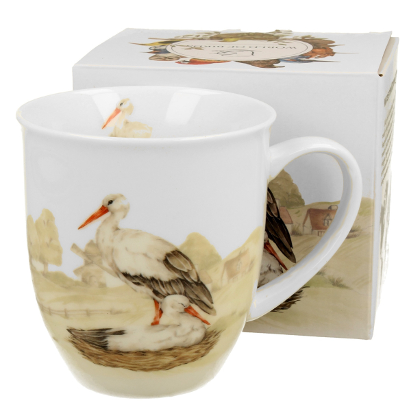 Kubek porcelanowy DUO ANIMALS PTASI ŚWIAT BOCIANY 400 ml