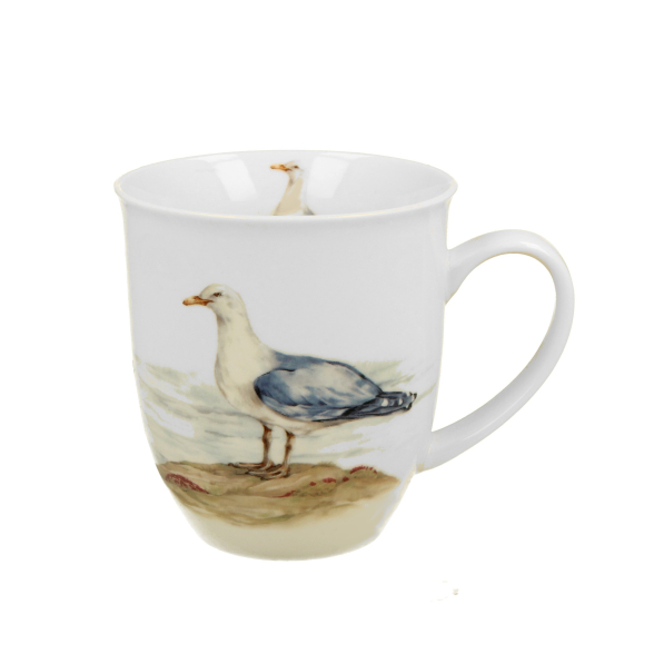 Kubek porcelanowy DUO ANIMALS PTASI ŚWIAT MEWA SREBRZYSTA 400 ml