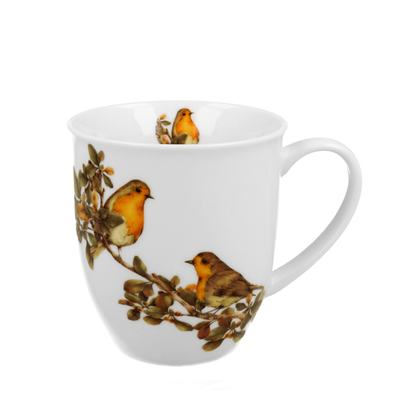 Kubek porcelanowy DUO ANIMALS PTASI ŚWIAT RUDZIKI 400 ml