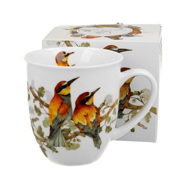 Kubek porcelanowy DUO ANIMALS PTASI ŚWIAT ŻOŁNY 400 ml
