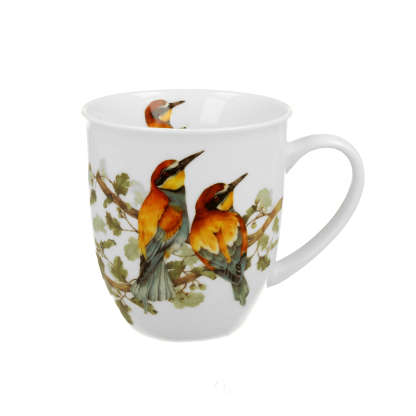 Kubek porcelanowy DUO ANIMALS PTASI ŚWIAT ŻOŁNY 400 ml