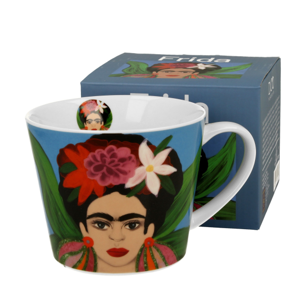 Kubek porcelanowy DUO ART GALLERY FRIDA MEXICAN ART BLUE 600 ml