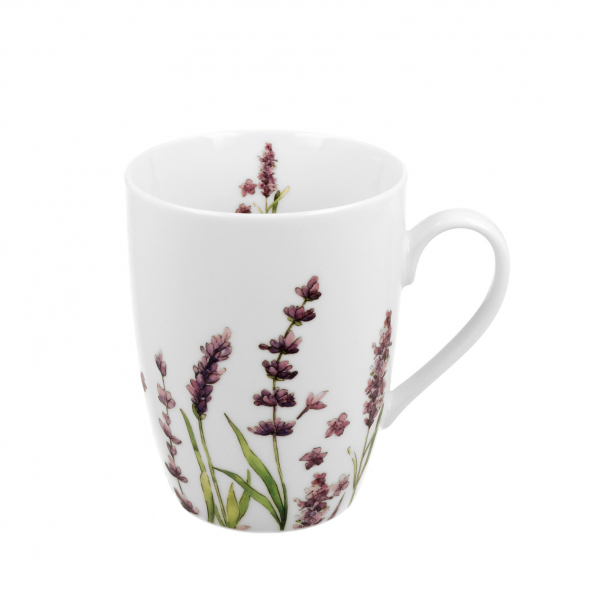 Kubek porcelanowy DUO CLASSIC LAVENDER BIAŁY 380 ml