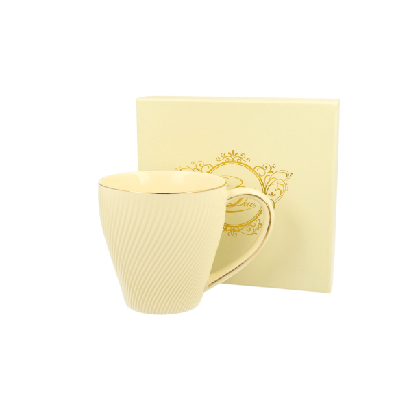 Kubek porcelanowy DUO ECRU ICE CREAM 430 ml